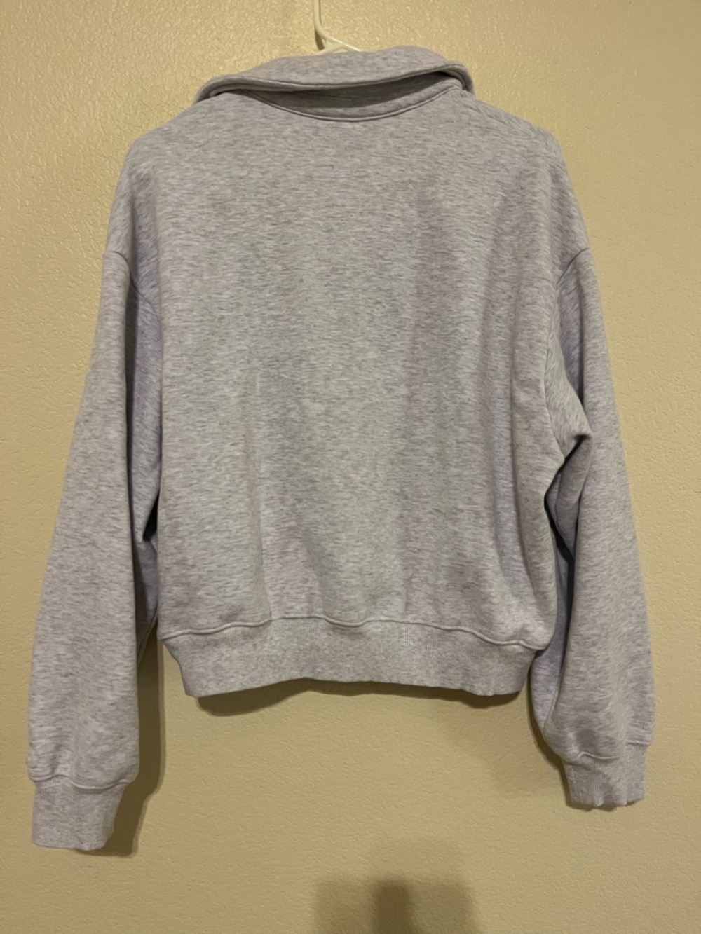 SKIMS Light Heathered Gray Cropped Polo Cozy Sweatshirt - Picture 9 of 9